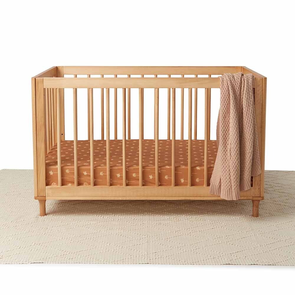 Bronze Palm Organic Fitted Cot Sheet - View 4