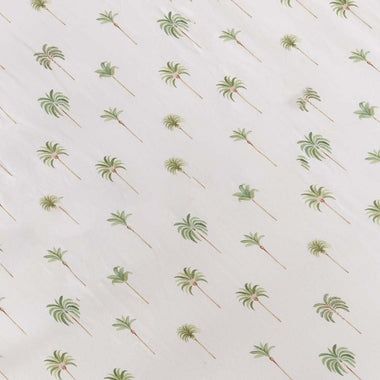 Green Palm Fitted Cot Sheet-Snuggle Hunny