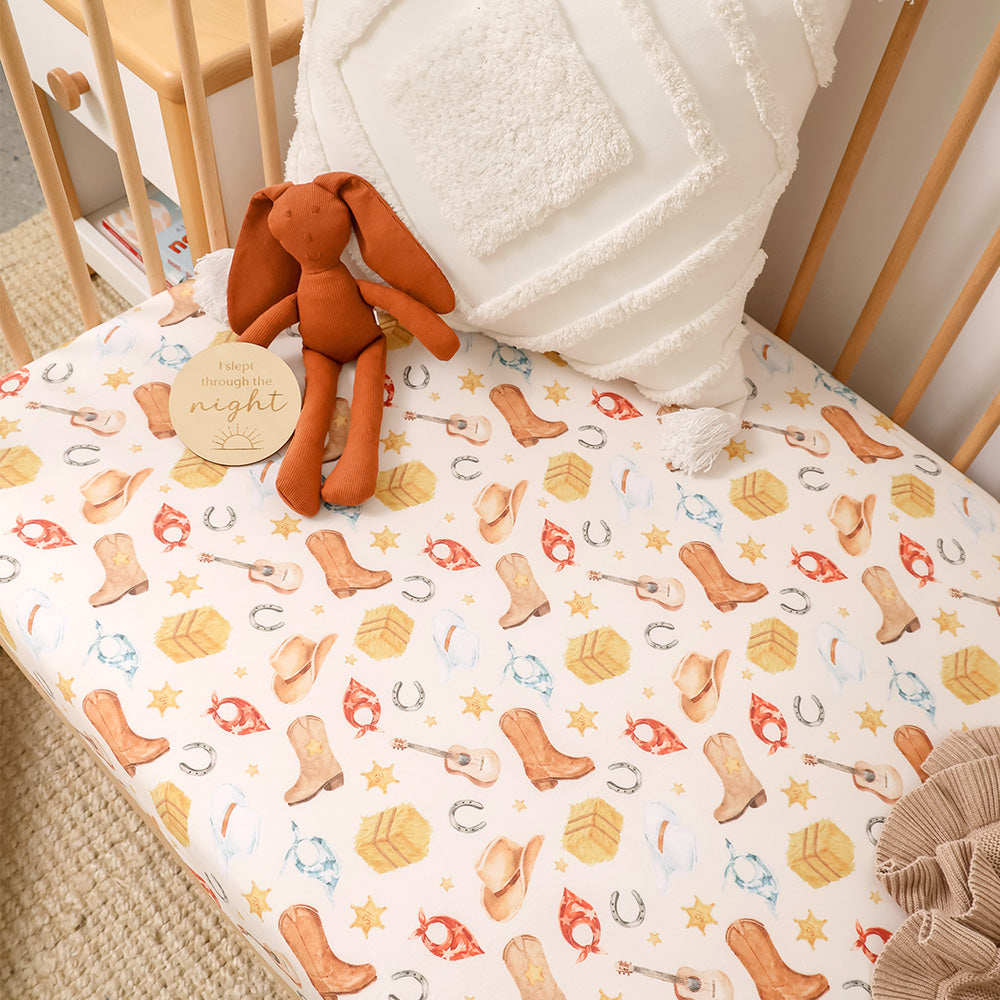 Cowboys Organic Fitted Cot Sheet - View 3