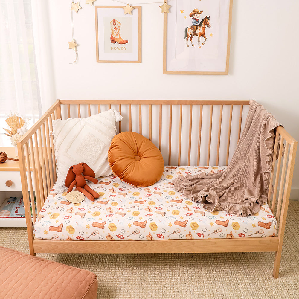 Cowboys Organic Fitted Cot Sheet - View 6