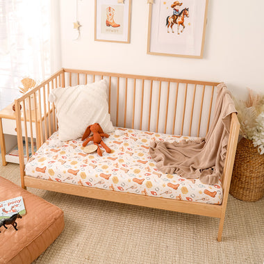 Cowboys Organic Fitted Cot Sheet | Snuggle Hunny