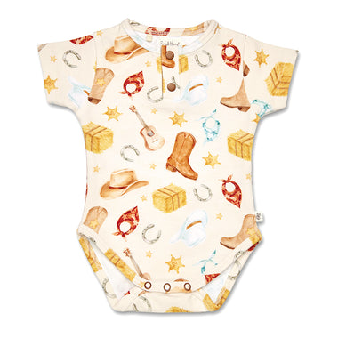 Cowboys Short Sleeve Organic Bodysuit | Snuggle Hunny