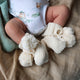 Cream Organic Cotton Knit Booties - Thumbnail 1