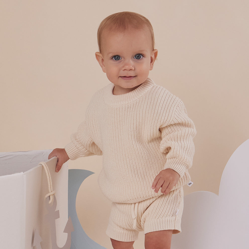 Cream Oversized Cotton Knit Jumper - View 7