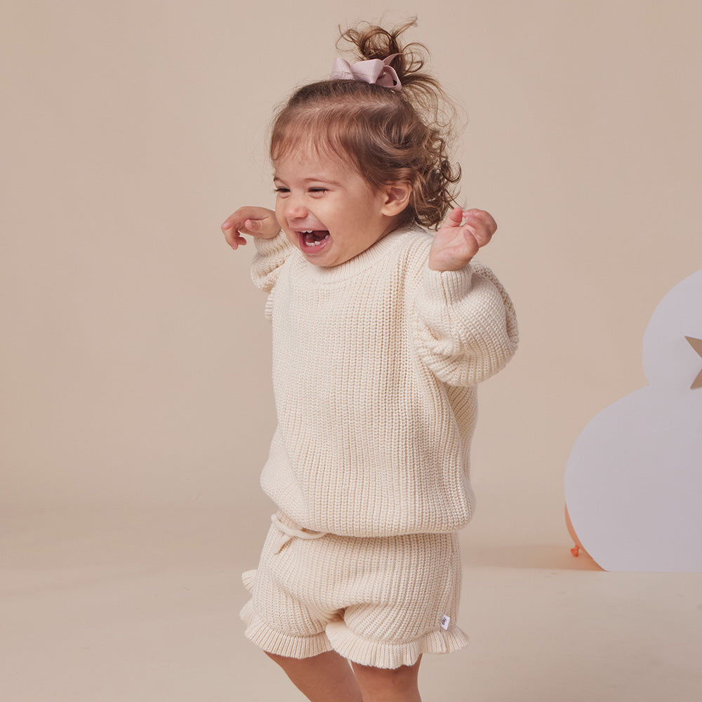 Cream Oversized Cotton Knit Jumper - View 6