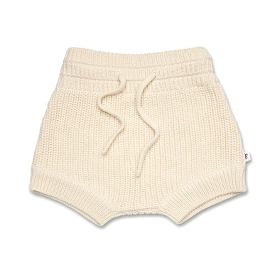 Cream Organic Cotton Knit Shorts | Snuggle Hunny