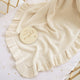 Cream Ruffle Knit Organic Baby Blanket - Thumbnail 4