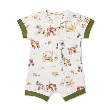 Diggers & Tractors Organic Snuggle Shortie | Snuggle Hunny