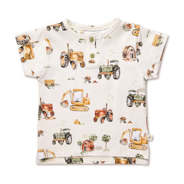 Diggers & Tractors Organic Short Sleeve Top | Snuggle Hunny