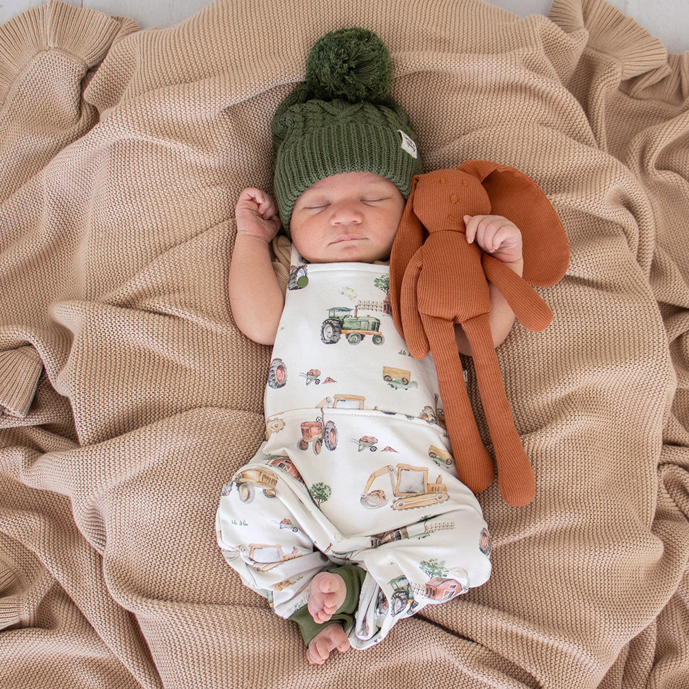 Diggers & Tractors Organic Snuggle Overalls - View 1