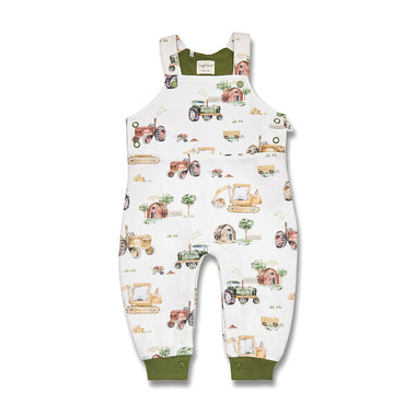 Diggers & Tractors Organic Snuggle Overalls | Snuggle Hunny