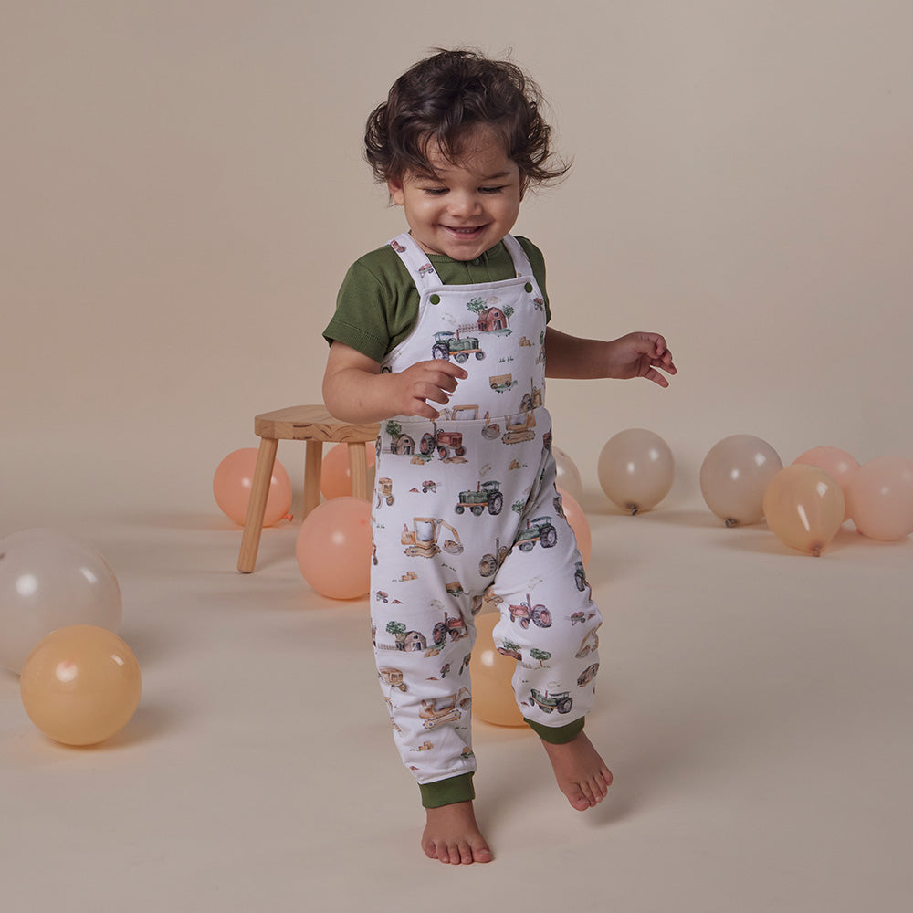 Diggers & Tractors Organic Snuggle Overalls - View 3