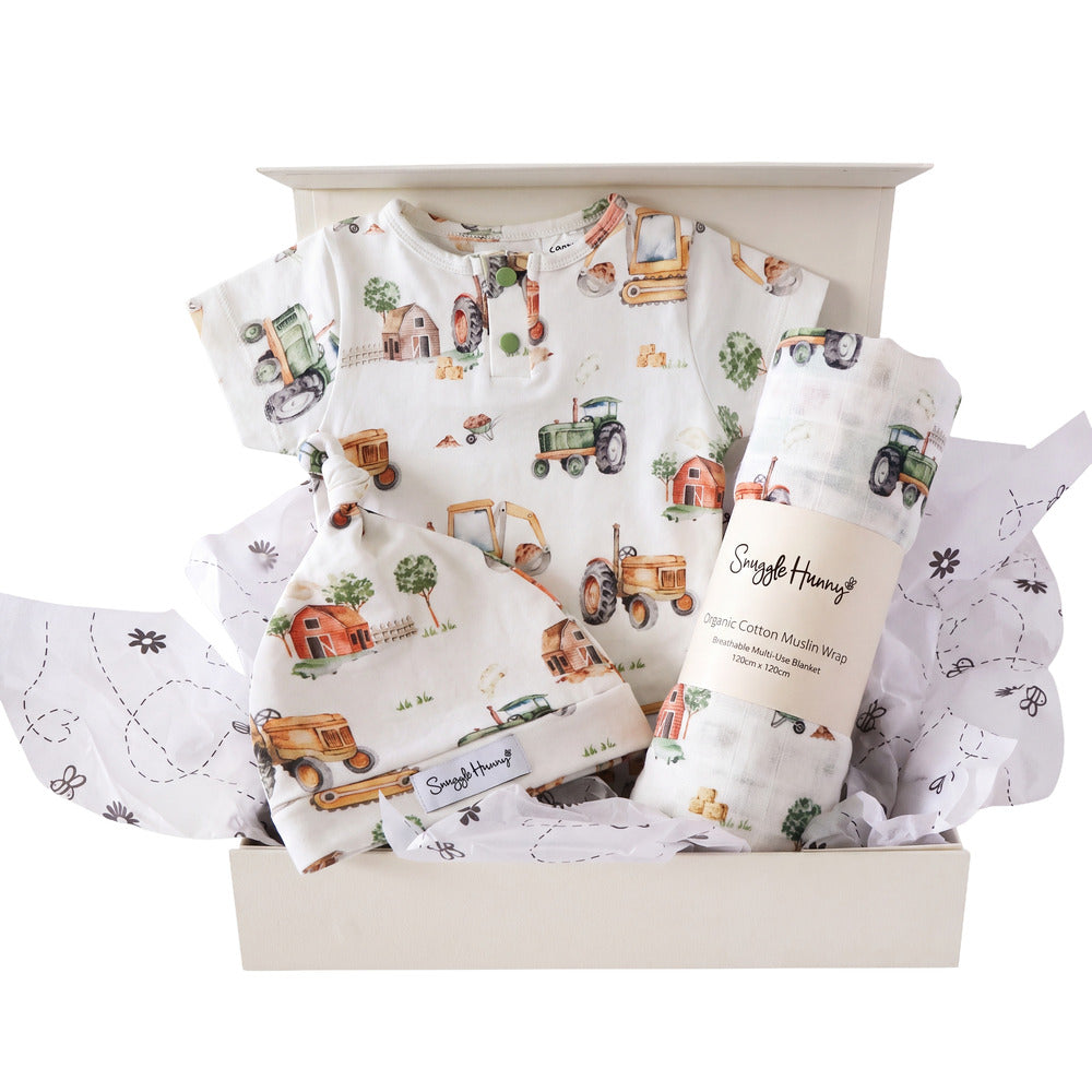 Classic Newborn Gift Hamper - Diggers & Tractors - View 1
