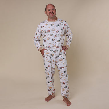 Diggers & Tractors Organic Mens Long Sleeve PJ Set | Snuggle Hunny