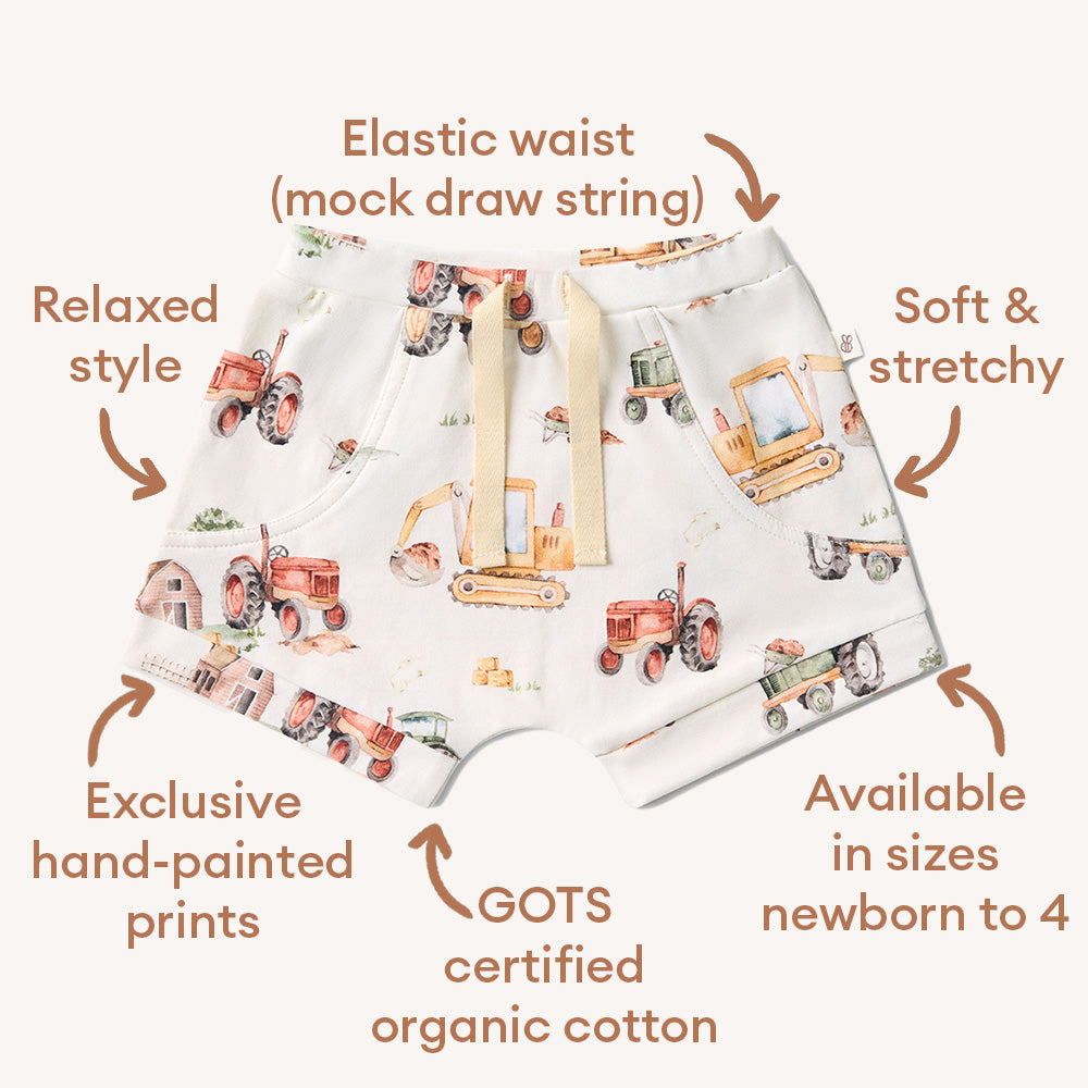 Diggers & Tractors Organic Shorts - View 5