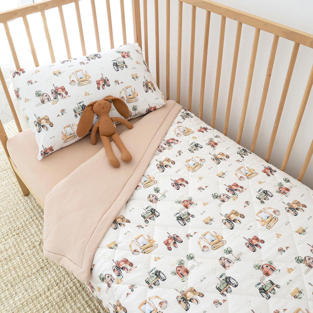 Bundle - Diggers & Tractors Cot Comforter & Toddler Pillowcase - View 1