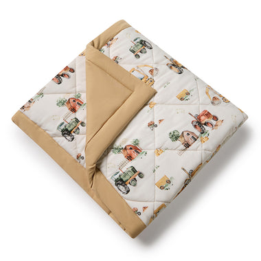 Diggers & Tractors Organic Cotton Cot Comforter | Snuggle Hunny