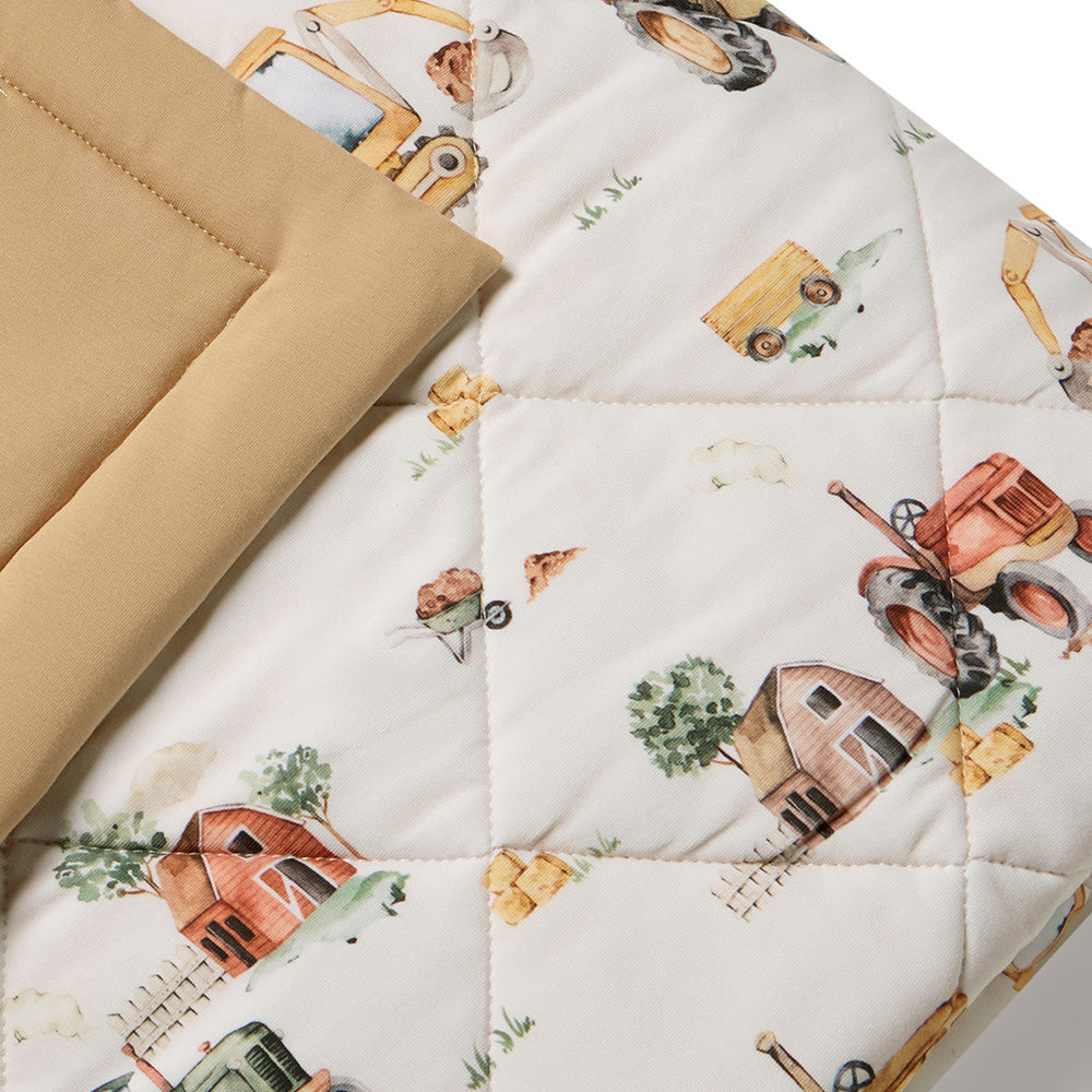 Diggers & Tractors Organic Cotton Cot Comforter - View 9