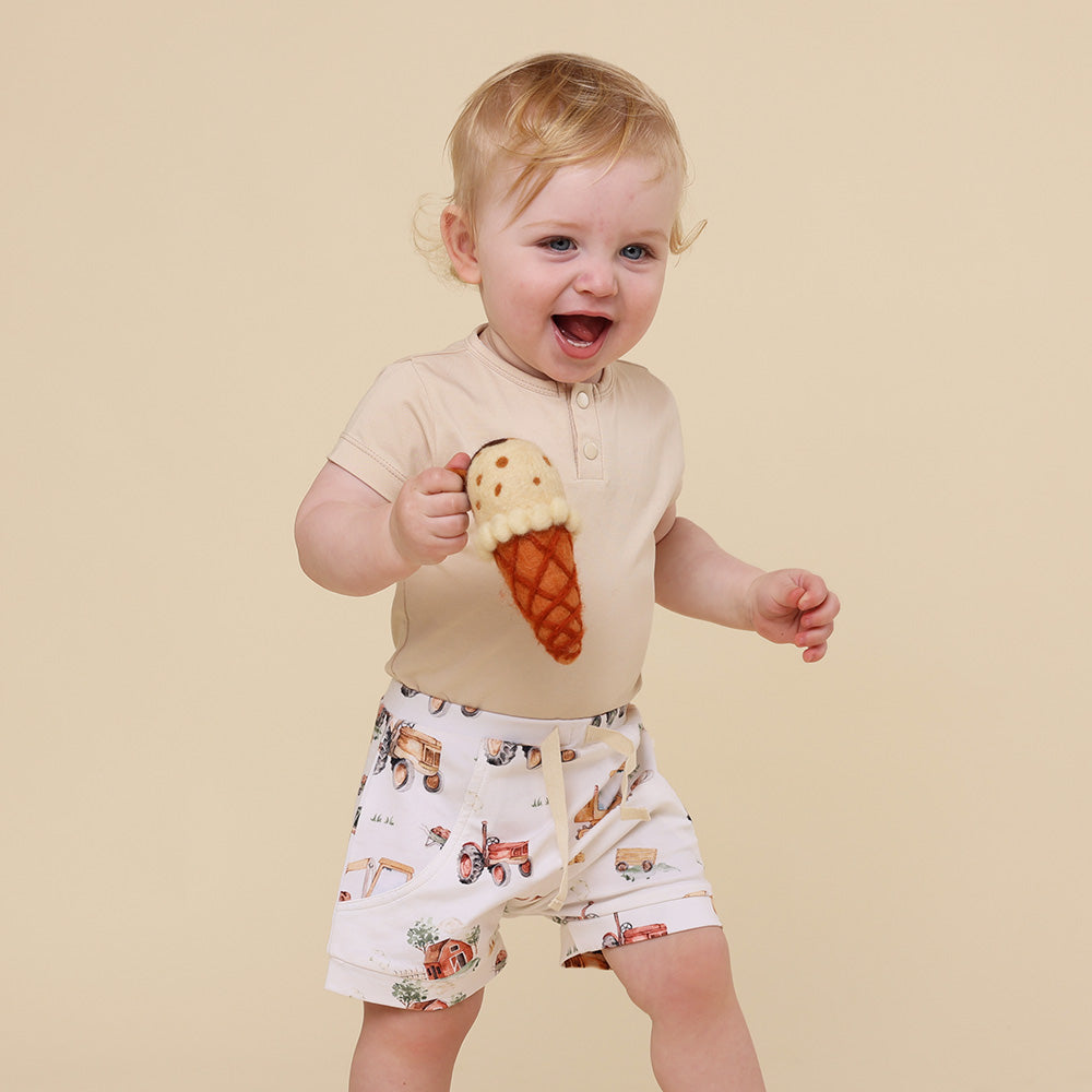 Diggers & Tractors Organic Shorts - View 1