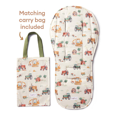 Diggers & Tractors Universal Organic Pram Liner | Snuggle Hunny