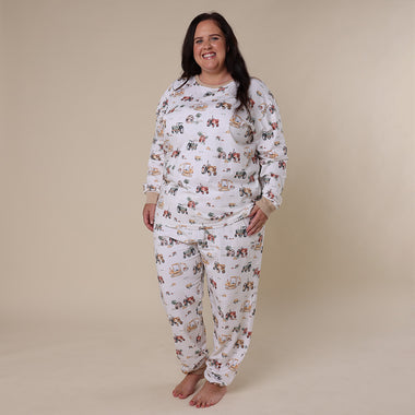 Diggers & Tractors Organic Womens Long Sleeve PJ Set | Snuggle Hunny