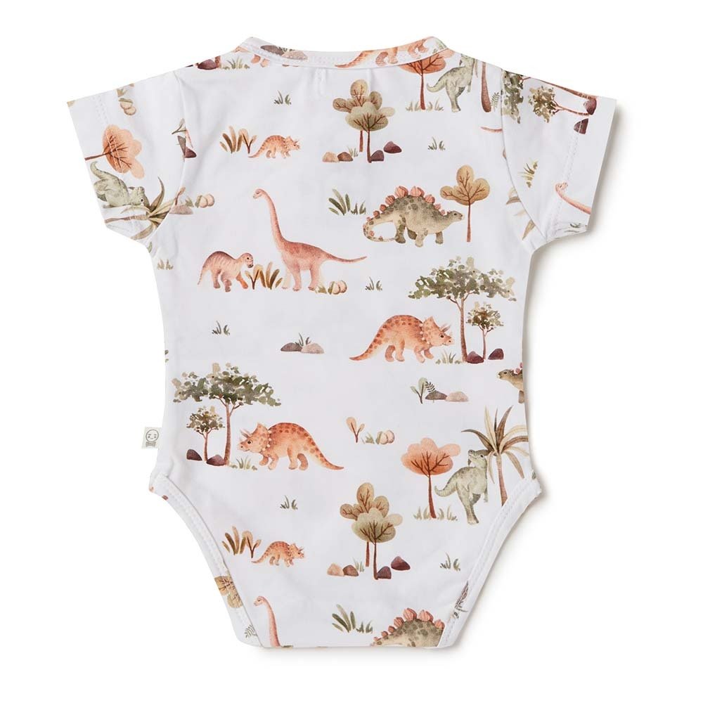 Dino Short Sleeve Organic Bodysuit - View 4