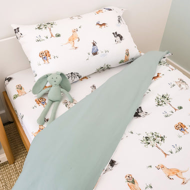 Dog Park Organic Cotton Single Pillowcase | Snuggle Hunny