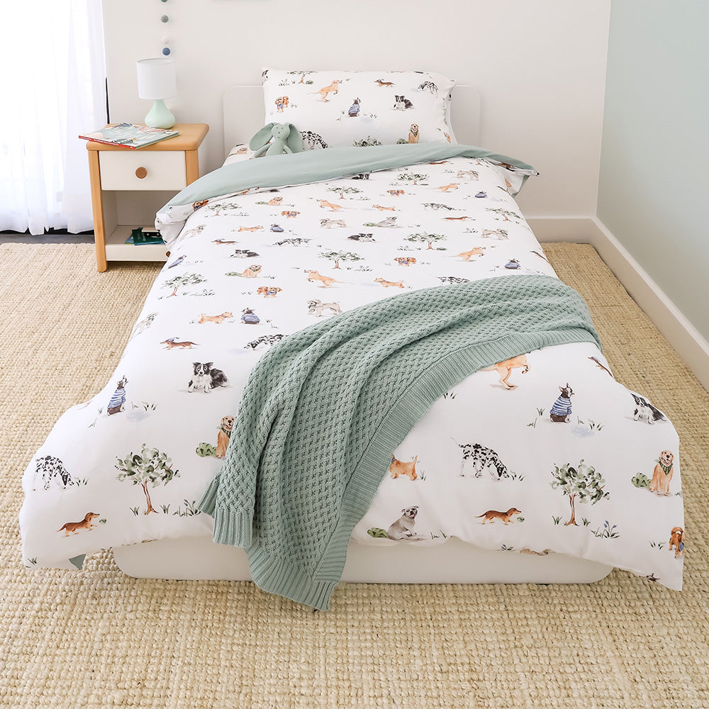 Bundle - Dog Park King Single Bedding - 1 x Sheet + 1 x Quilt Cover + 1 x Pillowcase - View 3