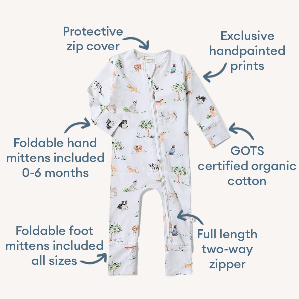 Dog Park Organic Snugglesuit Convertible Romper - View 4
