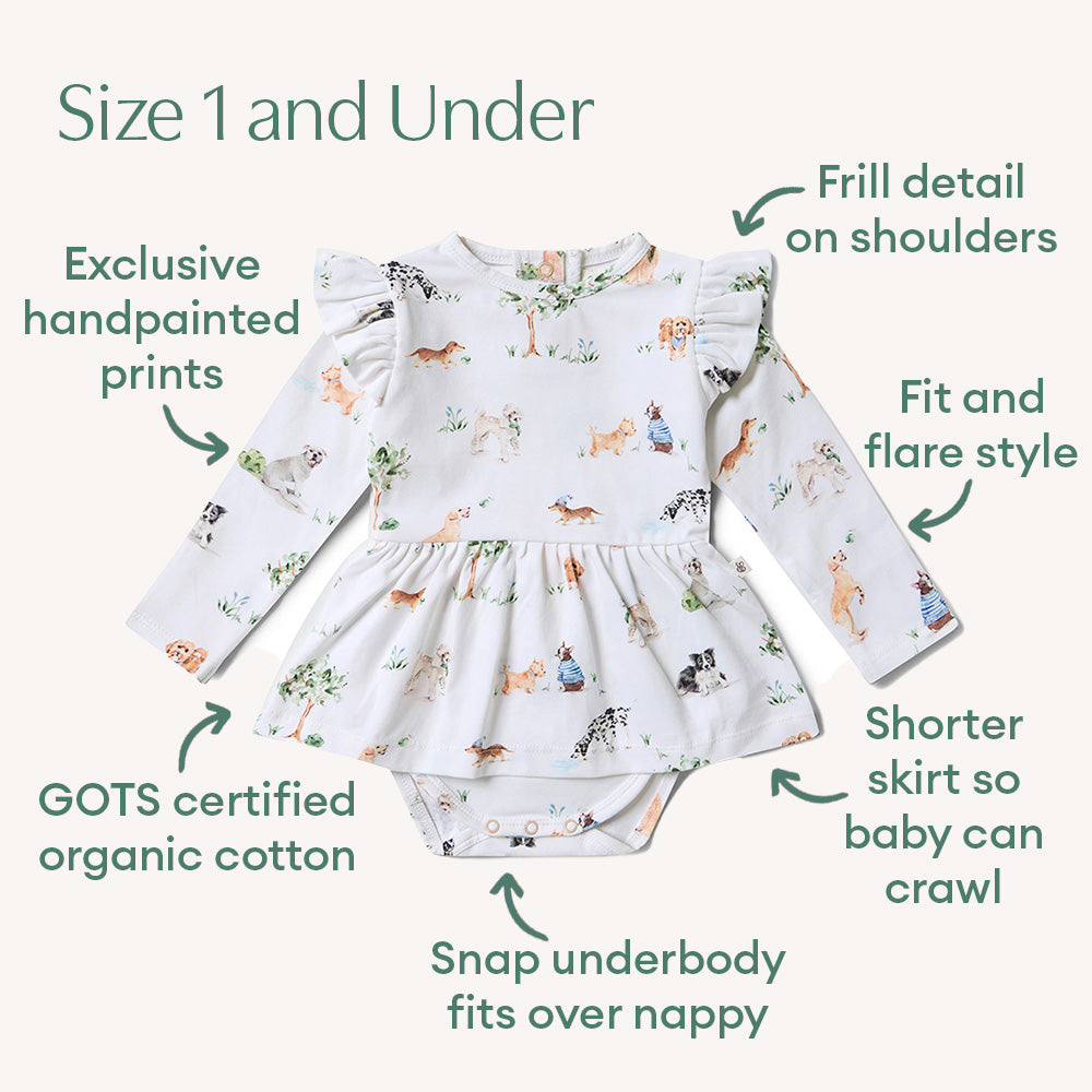 Dog Park Long Sleeve Organic Dress - View 4