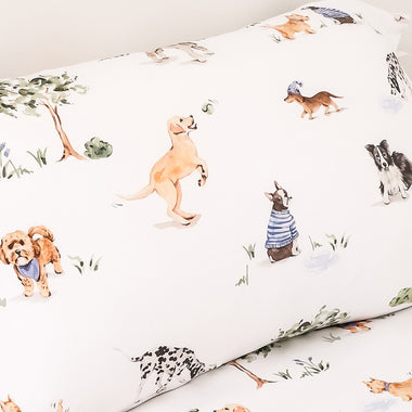 Dog Park Organic Cotton Single Pillowcase | Snuggle Hunny