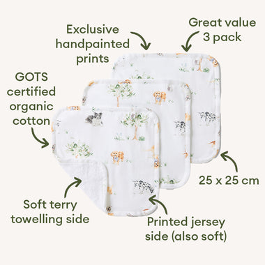 Dog Park Organic Wash Cloths - 3 Pack | Snuggle Hunny