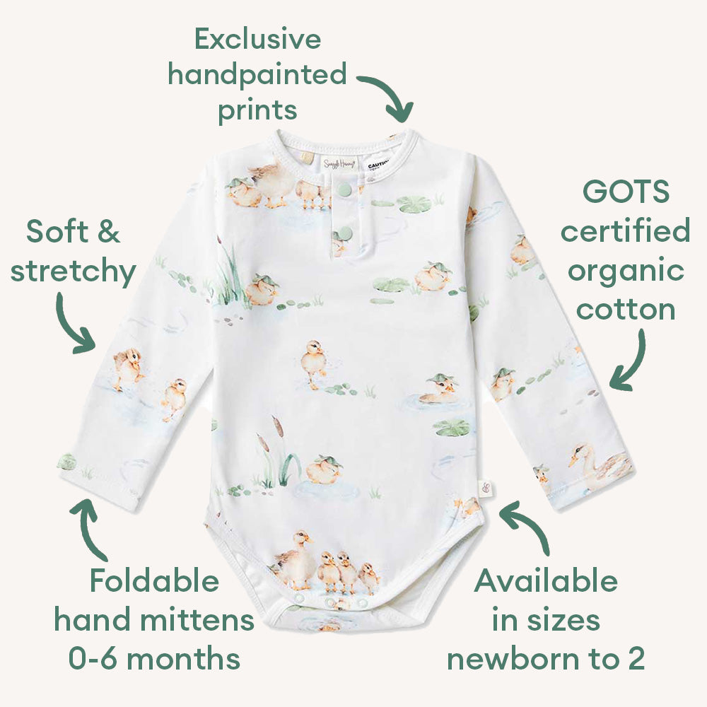 Duck Pond Long Sleeve Organic Bodysuit - View 4