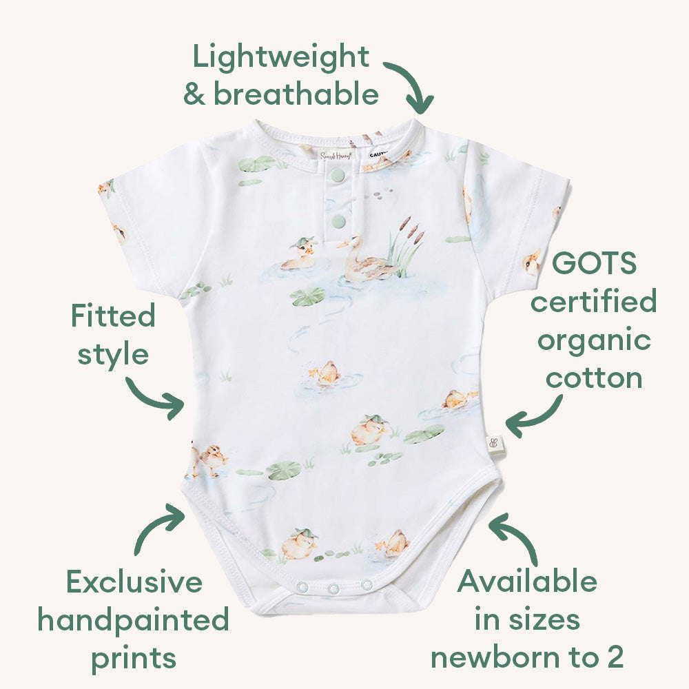 Duck Pond Short Sleeve Organic Bodysuit - View 4