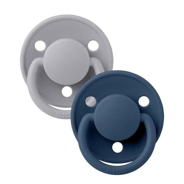 BIBS De Lux Silicone Dummy 2 Pack - Cloud/ Steel Blue-Snuggle Hunny