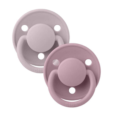 BIBS De Lux Silicone Dummy 2 Pack - Dusky Lilac/ Heather-Snuggle Hunny
