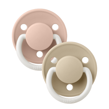 BIBS De Lux Silicone Night Glow Dummy 2 Pack - Blush/ Vanilla-Snuggle Hunny
