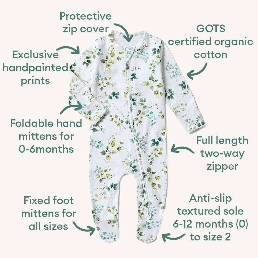 Eden Organic Snuggle Sleepsuit Zip Footie - View 4