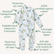 Eden Organic Snuggle Sleepsuit Zip Footie - Thumbnail 4