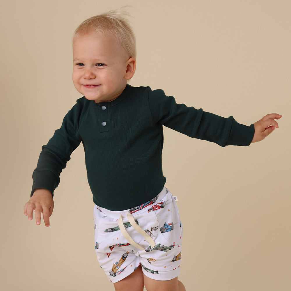 Emerald Long Sleeve Organic Bodysuit - View 10
