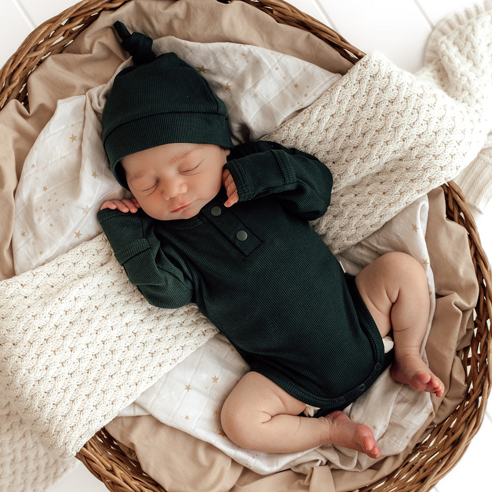 Emerald Long Sleeve Organic Bodysuit - View 1