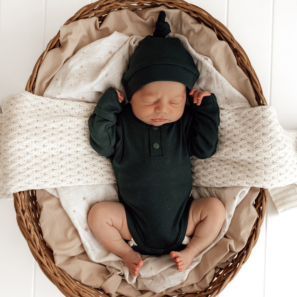 Emerald Long Sleeve Organic Bodysuit - View 5