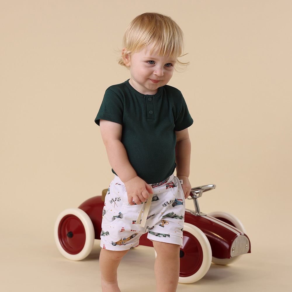 Emerald Short Sleeve Organic Bodysuit - View 9