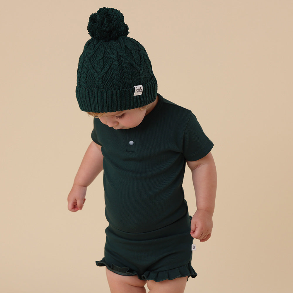 Emerald Short Sleeve Organic Bodysuit - View 8