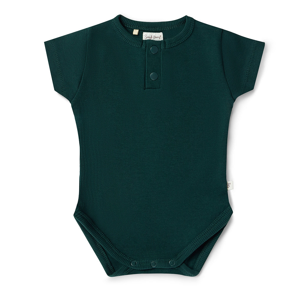 Emerald Short Sleeve Organic Bodysuit - View 2