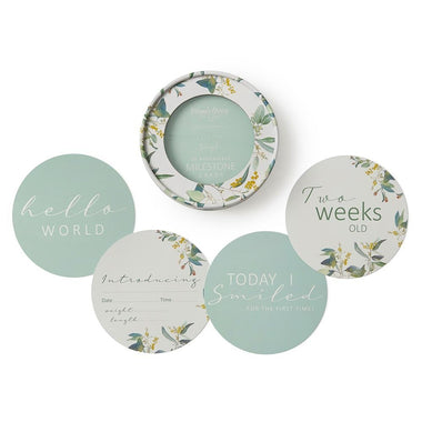 Eucalypt & Sage Reversible Milestone Cards-Snuggle Hunny