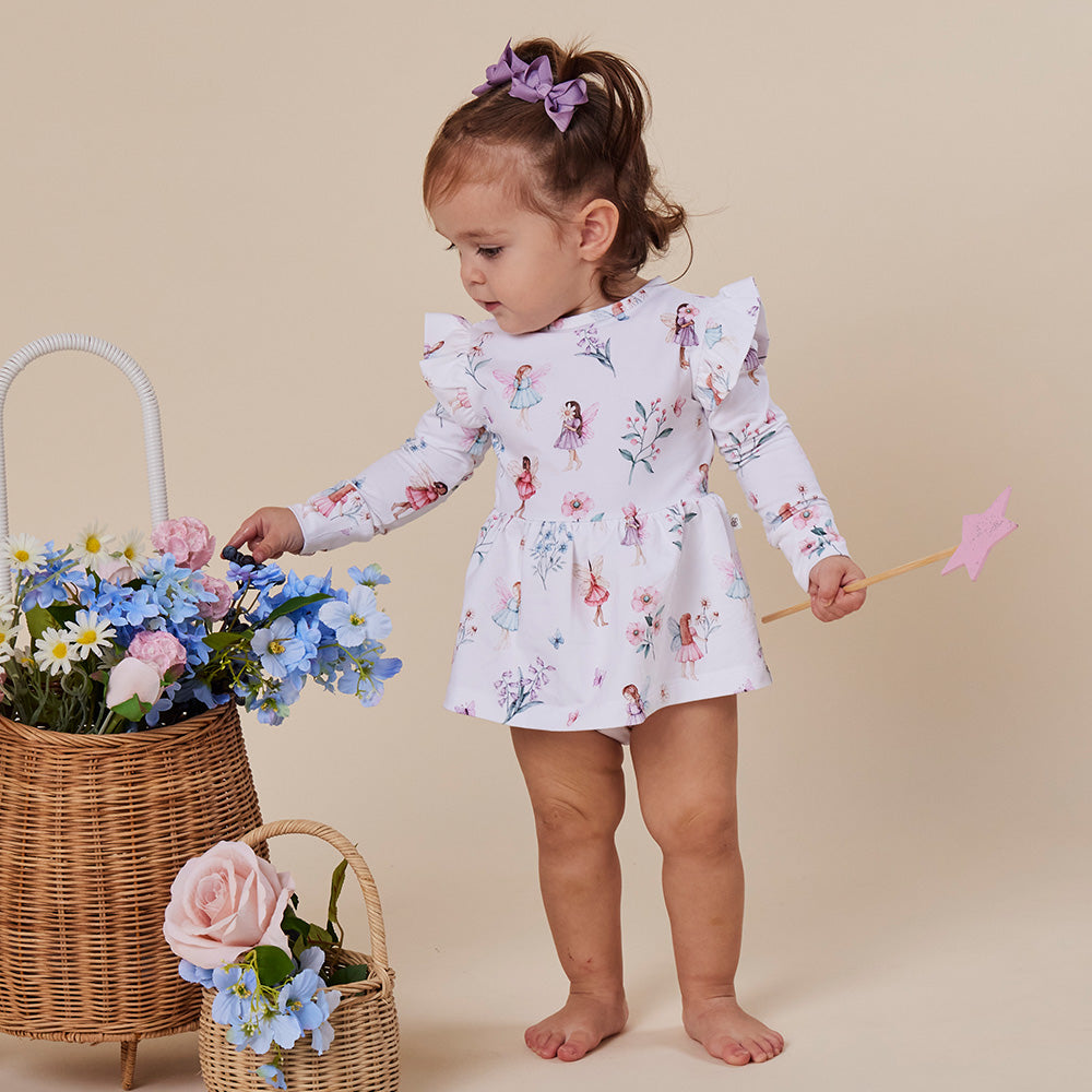 Fairy Garden Long Sleeve Organic Dress - View 3