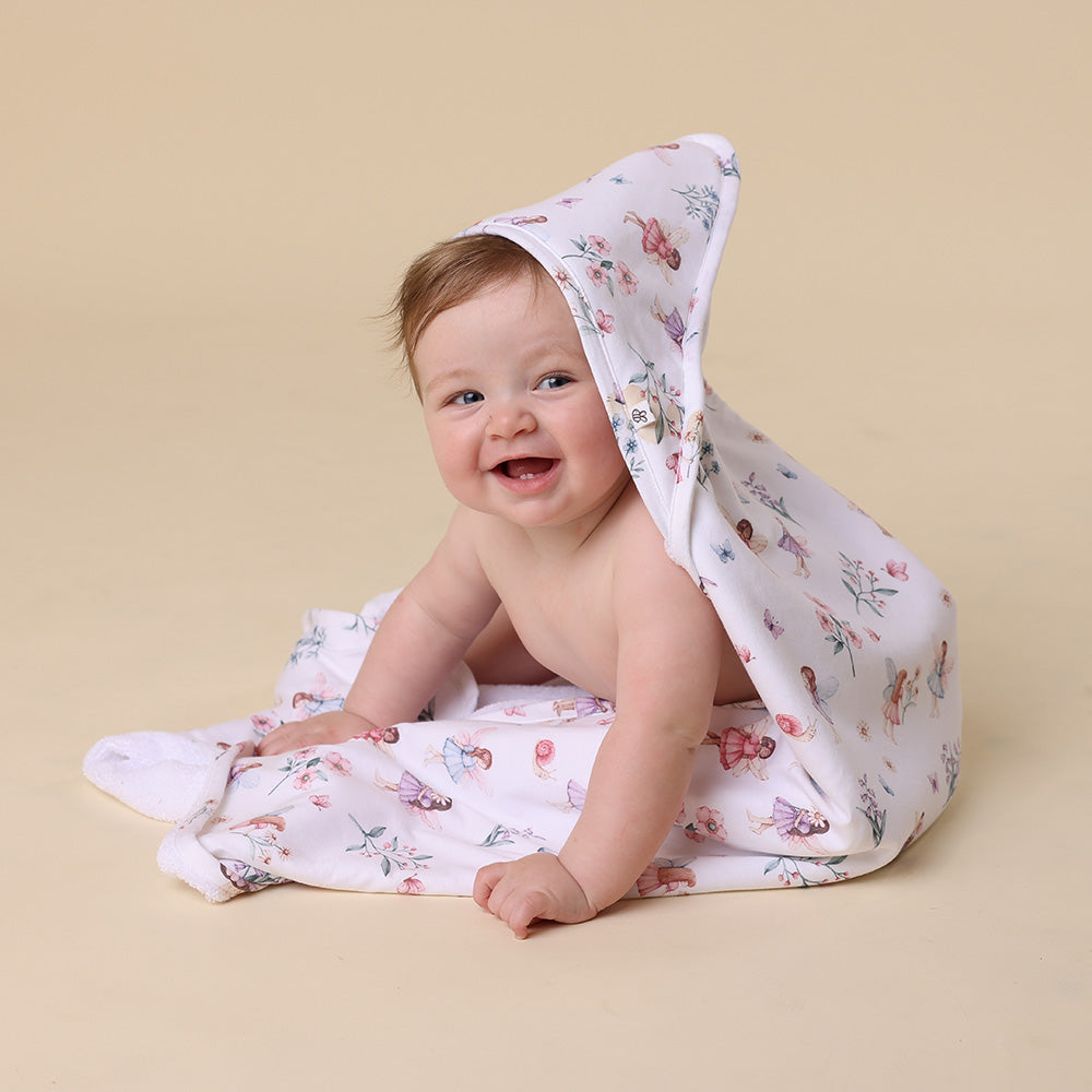 Fairy Garden Organic Baby Towel & Wash Cloth Set - View 2