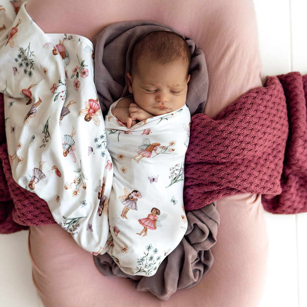 Fairy Garden Organic Jersey Wrap & Topknot Set - View 7