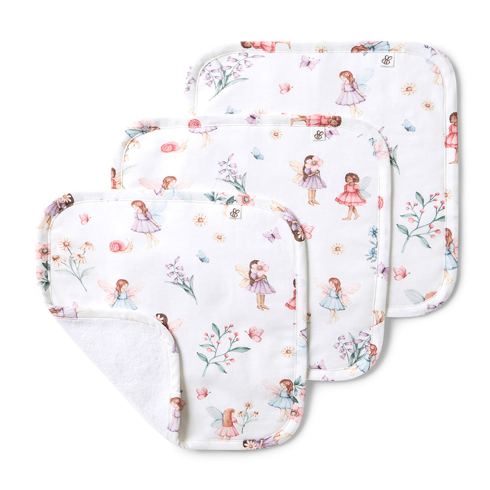 Fairy Garden Organic Wash Cloths - 3 Pack - View 1
